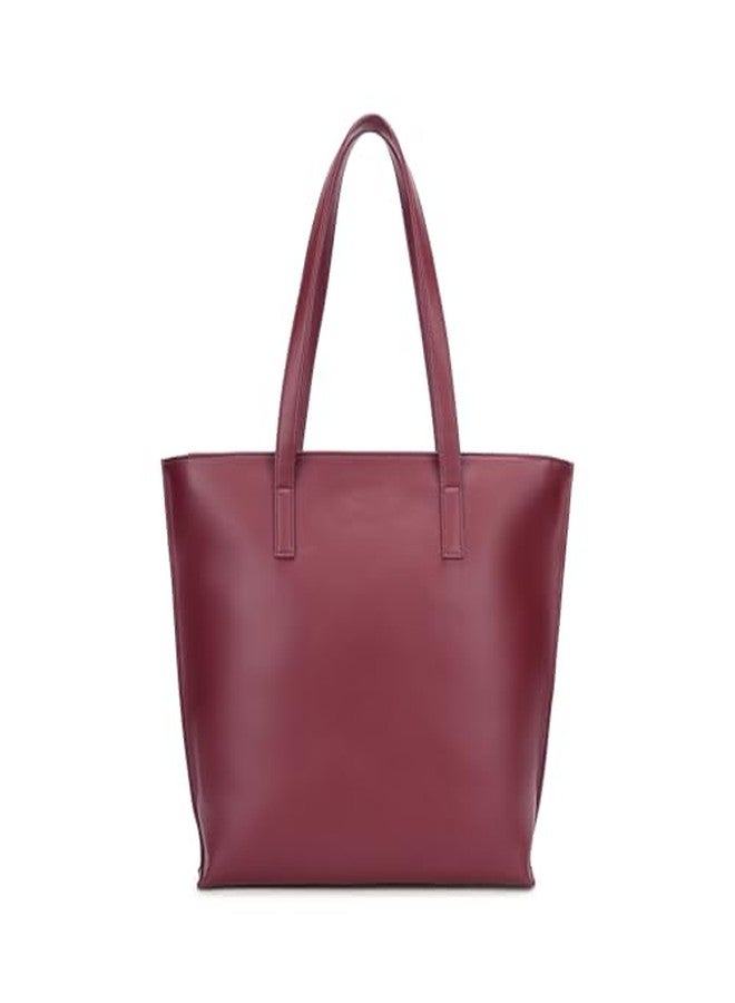 Fastrack Carrycore Tote | Cherry Red Faux-Leather Women's Bag | Spacious Tote Bag with Zipper Closure & Utility Pockets For Daily Carry | Eligible For 14" Laptop - Image 5